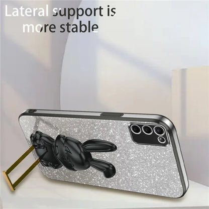 For Samsung Galaxy A03s (164.2 x 75.9 x 9.1mm) Cartoon Rabbit Kickstand Mobile Phone Protector Case
