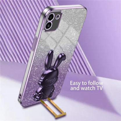 For Samsung Galaxy A03 (164.2 x 75.9 x 9.1mm) Cell Phone Cover Kickstand Cartoon Rabbit Case