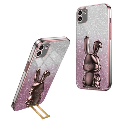 For Samsung Galaxy A03 (164.2 x 75.9 x 9.1mm) Cell Phone Cover Kickstand Cartoon Rabbit Case