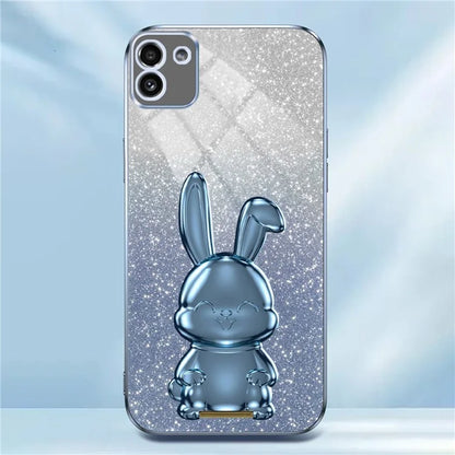 For Samsung Galaxy A03 (164.2 x 75.9 x 9.1mm) Cell Phone Cover Kickstand Cartoon Rabbit Case