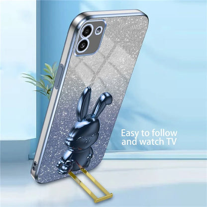 For Samsung Galaxy A03 (164.2 x 75.9 x 9.1mm) Cell Phone Cover Kickstand Cartoon Rabbit Case