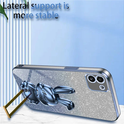 For Samsung Galaxy A03 (164.2 x 75.9 x 9.1mm) Cell Phone Cover Kickstand Cartoon Rabbit Case