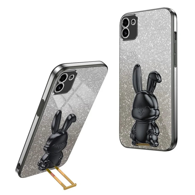 For Samsung Galaxy A03 (164.2 x 75.9 x 9.1mm) Cell Phone Cover Kickstand Cartoon Rabbit Case