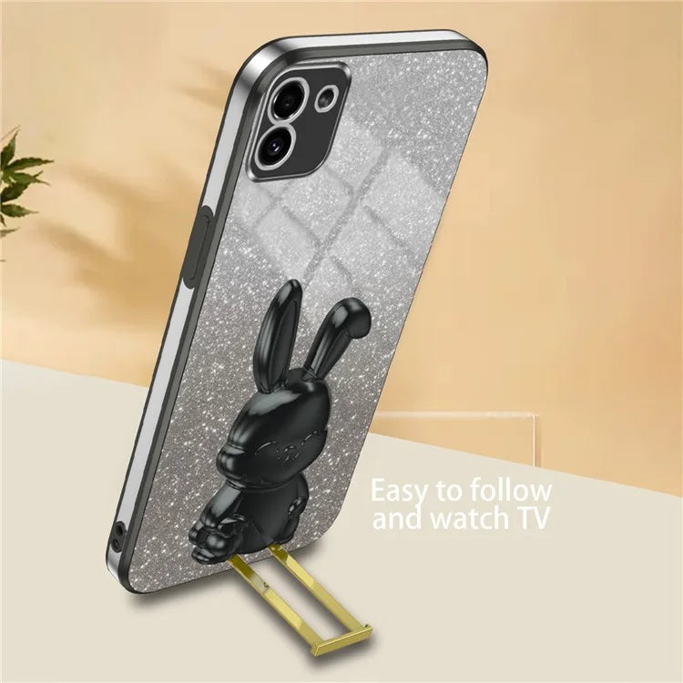 For Samsung Galaxy A03 (164.2 x 75.9 x 9.1mm) Cell Phone Cover Kickstand Cartoon Rabbit Case