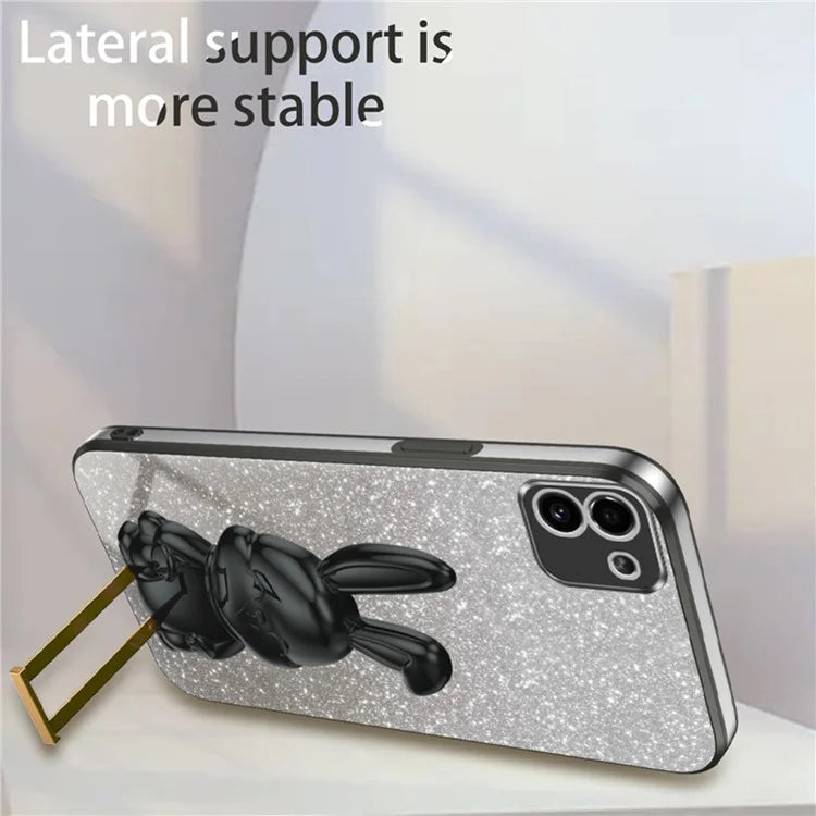 For Samsung Galaxy A03 (164.2 x 75.9 x 9.1mm) Cell Phone Cover Kickstand Cartoon Rabbit Case