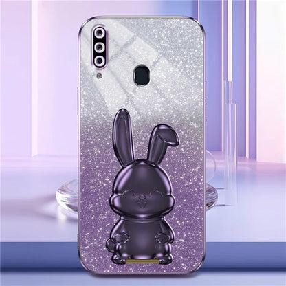 For Samsung Galaxy A20s Smartphone Case Hands-free Kickstand Cartoon Rabbit Back Cover