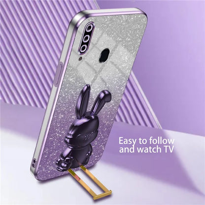 For Samsung Galaxy A20s Smartphone Case Hands-free Kickstand Cartoon Rabbit Back Cover