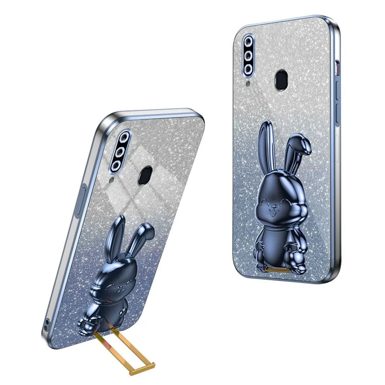 For Samsung Galaxy A20s Smartphone Case Hands-free Kickstand Cartoon Rabbit Back Cover