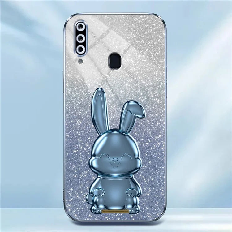 For Samsung Galaxy A20s Smartphone Case Hands-free Kickstand Cartoon Rabbit Back Cover