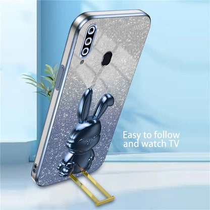 For Samsung Galaxy A20s Smartphone Case Hands-free Kickstand Cartoon Rabbit Back Cover