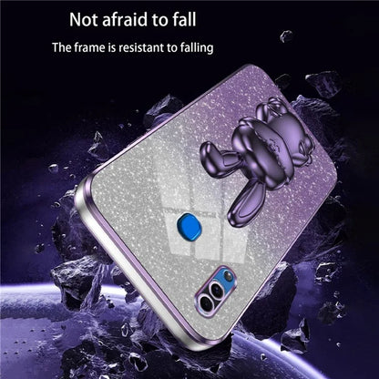 For Samsung Galaxy A20 / A30 Case Lovely Rabbit Pull-out Kickstand Bump Protection Phone Cover