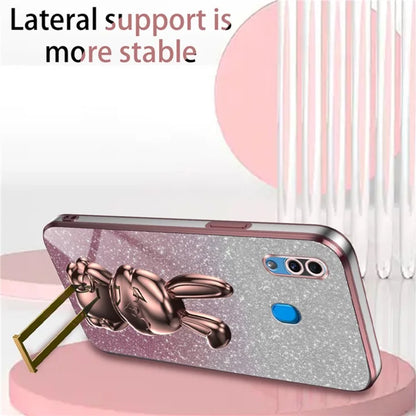 For Samsung Galaxy A20 / A30 Case Lovely Rabbit Pull-out Kickstand Bump Protection Phone Cover