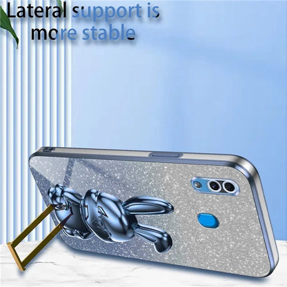 For Samsung Galaxy A20 / A30 Case Lovely Rabbit Pull-out Kickstand Bump Protection Phone Cover