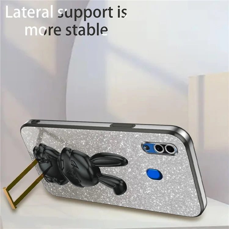 For Samsung Galaxy A20 / A30 Case Lovely Rabbit Pull-out Kickstand Bump Protection Phone Cover