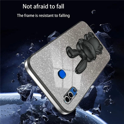For Samsung Galaxy A20 / A30 Case Lovely Rabbit Pull-out Kickstand Bump Protection Phone Cover