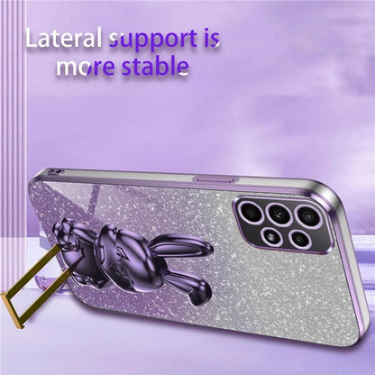 For Samsung Galaxy A23 5G (Global Version) / A23 4G Case Electroplated Phone Back Cover with Pull-out Kickstand