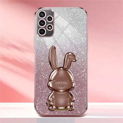 For Samsung Galaxy A23 5G (Global Version) / A23 4G Case Electroplated Phone Back Cover with Pull-out Kickstand