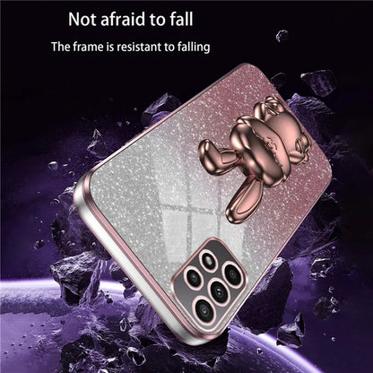 For Samsung Galaxy A23 5G (Global Version) / A23 4G Case Electroplated Phone Back Cover with Pull-out Kickstand