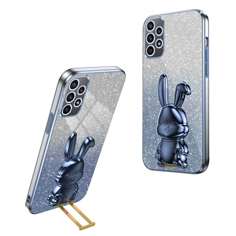 For Samsung Galaxy A23 5G (Global Version) / A23 4G Case Electroplated Phone Back Cover with Pull-out Kickstand