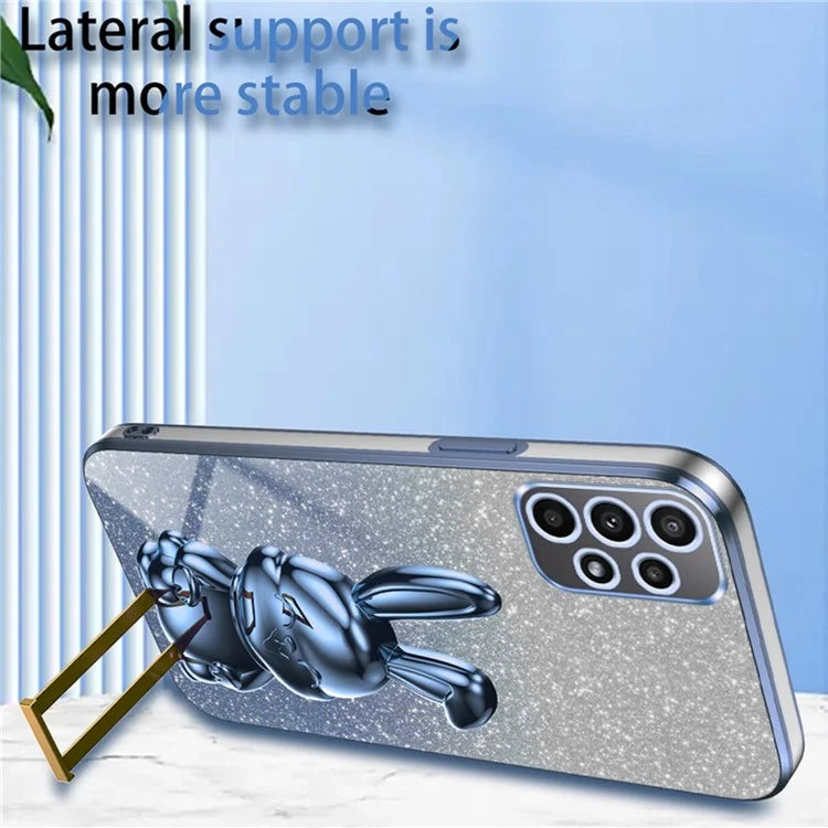 For Samsung Galaxy A23 5G (Global Version) / A23 4G Case Electroplated Phone Back Cover with Pull-out Kickstand