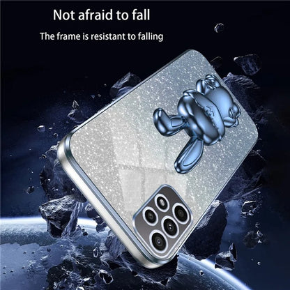 For Samsung Galaxy A23 5G (Global Version) / A23 4G Case Electroplated Phone Back Cover with Pull-out Kickstand