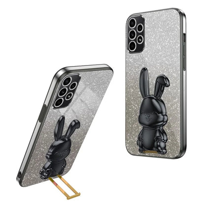For Samsung Galaxy A23 5G (Global Version) / A23 4G Case Electroplated Phone Back Cover with Pull-out Kickstand