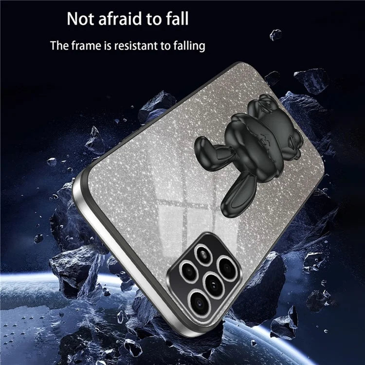For Samsung Galaxy A23 5G (Global Version) / A23 4G Case Electroplated Phone Back Cover with Pull-out Kickstand