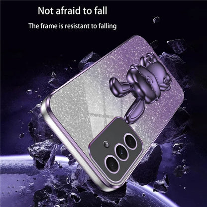 For Samsung Galaxy A54 5G Cell Phone Case Pull-out Kickstand Cartoon Rabbit Anti-fall Cover