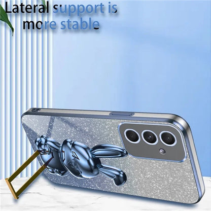 For Samsung Galaxy A54 5G Cell Phone Case Pull-out Kickstand Cartoon Rabbit Anti-fall Cover