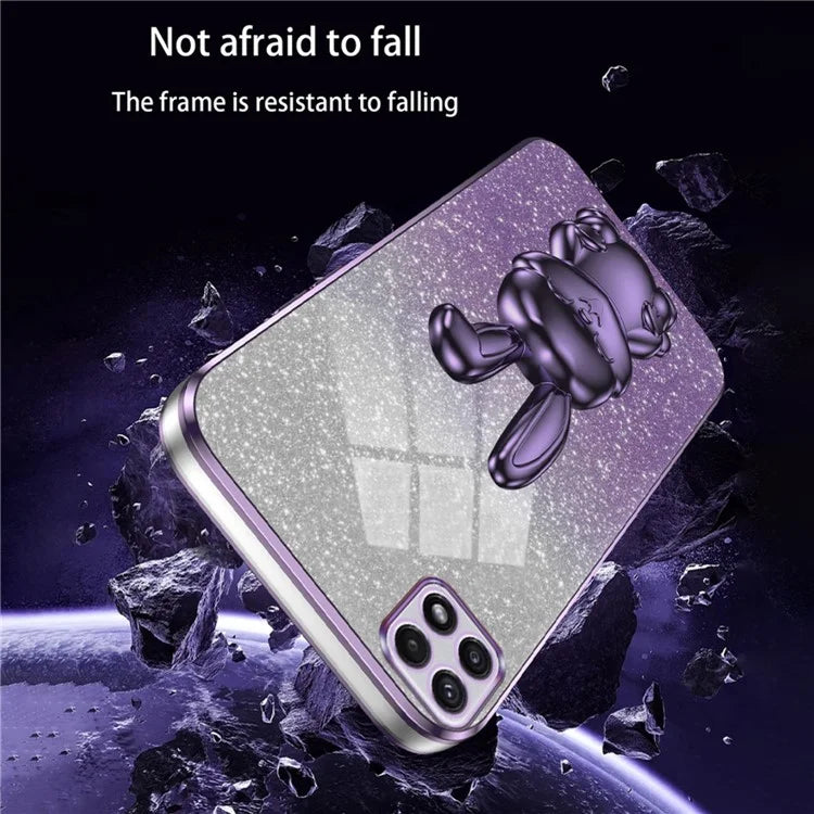 For Samsung Galaxy A22 5G (EU Version) Case Cute Rabbit Anti-shock Pull-out Kickstand Phone Cover