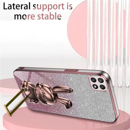 For Samsung Galaxy A22 5G (EU Version) Case Cute Rabbit Anti-shock Pull-out Kickstand Phone Cover