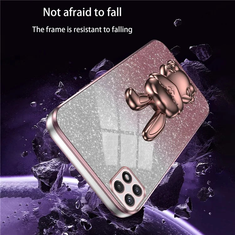 For Samsung Galaxy A22 5G (EU Version) Case Cute Rabbit Anti-shock Pull-out Kickstand Phone Cover