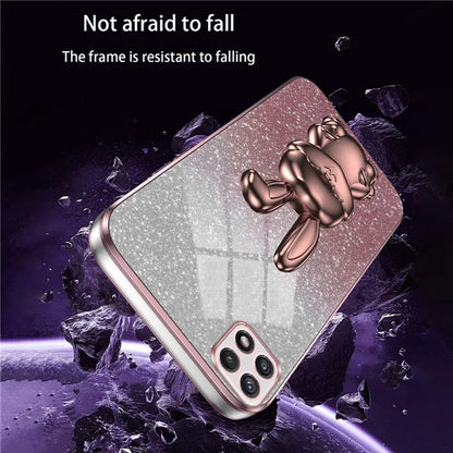 For Samsung Galaxy A22 5G (EU Version) Case Cute Rabbit Anti-shock Pull-out Kickstand Phone Cover