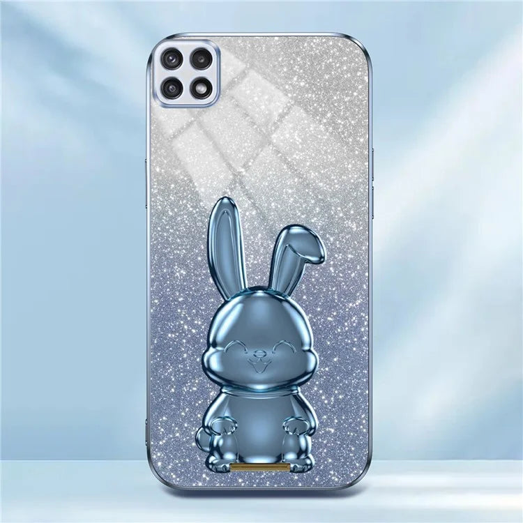 For Samsung Galaxy A22 5G (EU Version) Case Cute Rabbit Anti-shock Pull-out Kickstand Phone Cover