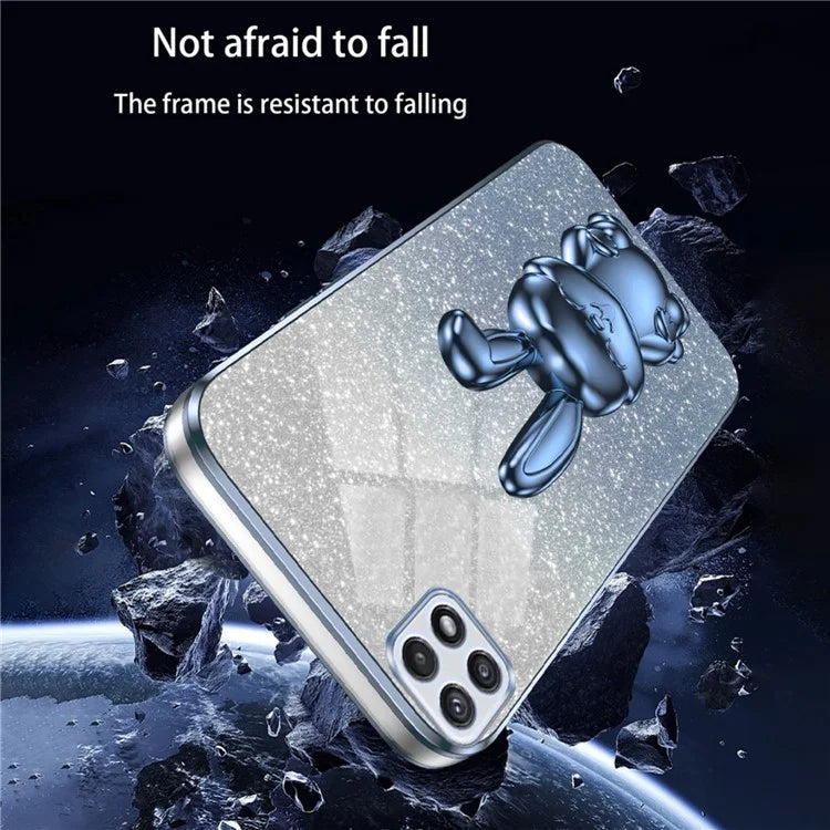 For Samsung Galaxy A22 5G (EU Version) Case Cute Rabbit Anti-shock Pull-out Kickstand Phone Cover