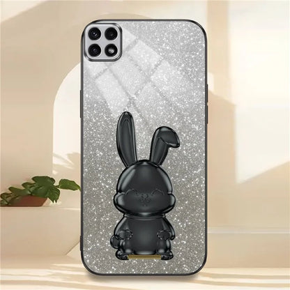 For Samsung Galaxy A22 5G (EU Version) Case Cute Rabbit Anti-shock Pull-out Kickstand Phone Cover