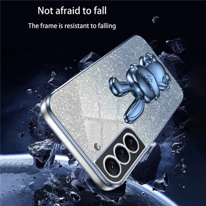 For Samsung Galaxy S22+ 5G Case Cartoon Rabbit Glitter Phone Cover with Support Kickstand
