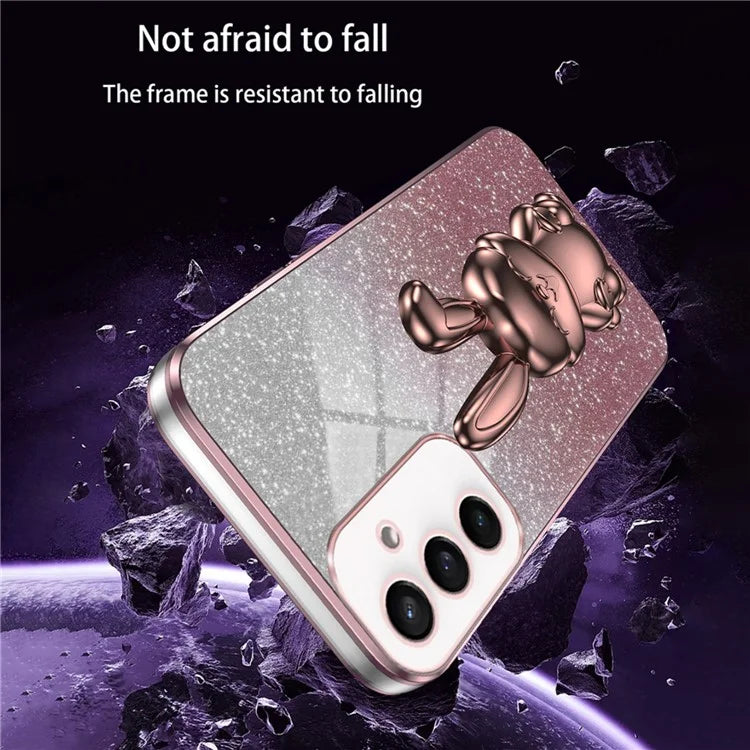 For Samsung Galaxy S23 FE Cell Phone Case Cute Rabbit Pull-out Kickstand Drop Resistant Cover