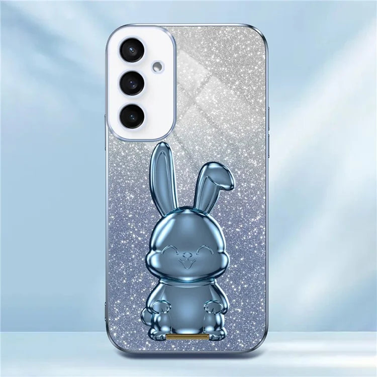For Samsung Galaxy S23 FE Cell Phone Case Cute Rabbit Pull-out Kickstand Drop Resistant Cover