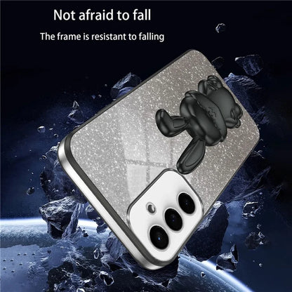 For Samsung Galaxy S23 FE Cell Phone Case Cute Rabbit Pull-out Kickstand Drop Resistant Cover