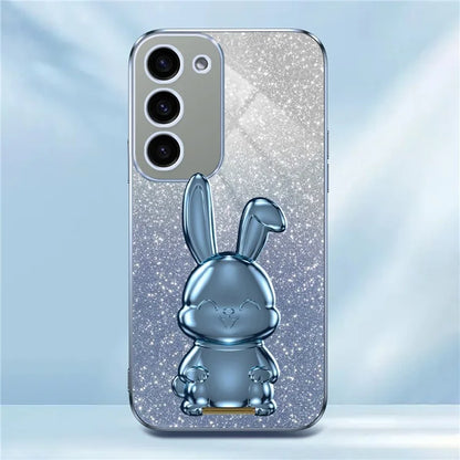 For Samsung Galaxy S23 Case Glitter Electroplated Mobile Phone Cover with Pull-out Kickstand