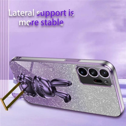 For Samsung Galaxy Note20 Ultra 5G / Note20 Ultra Case Electroplated Phone Back Cover with Pull-out Kickstand