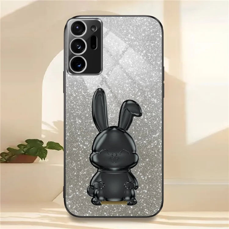 For Samsung Galaxy Note20 Ultra 5G / Note20 Ultra Case Electroplated Phone Back Cover with Pull-out Kickstand