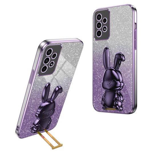 For Samsung Galaxy A13 4G / 5G Anti-Scratch Phone Cover Electroplating PC+TPU Phone Case with Kickstand