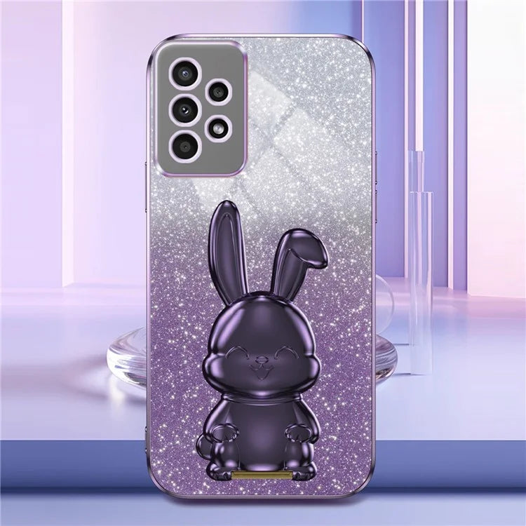 For Samsung Galaxy A13 4G / 5G Anti-Scratch Phone Cover Electroplating PC+TPU Phone Case with Kickstand