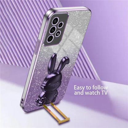 For Samsung Galaxy A13 4G / 5G Anti-Scratch Phone Cover Electroplating PC+TPU Phone Case with Kickstand