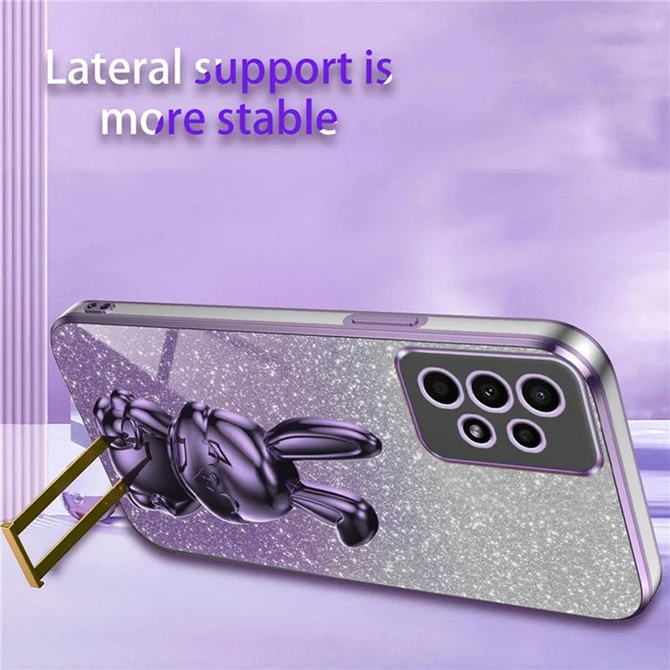 For Samsung Galaxy A13 4G / 5G Anti-Scratch Phone Cover Electroplating PC+TPU Phone Case with Kickstand