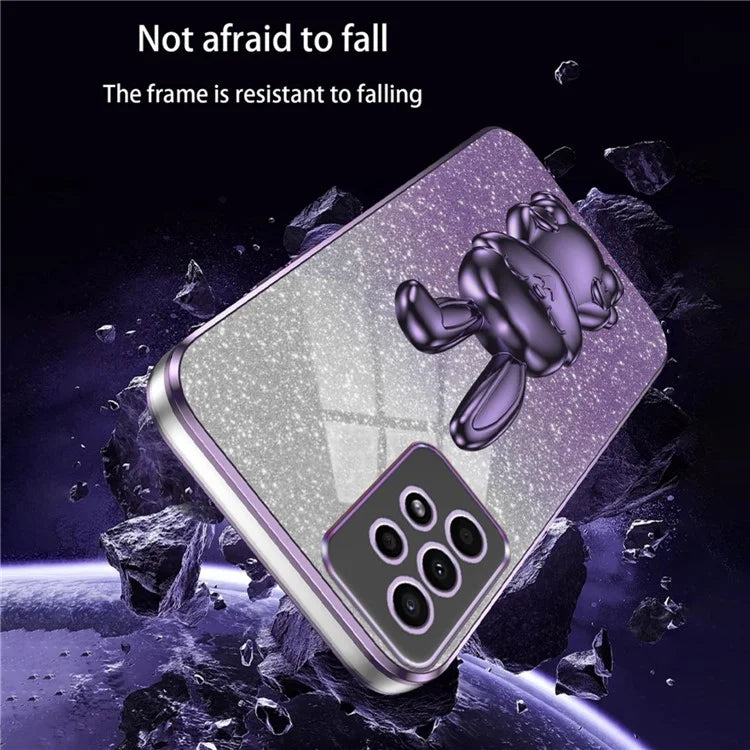 For Samsung Galaxy A13 4G / 5G Anti-Scratch Phone Cover Electroplating PC+TPU Phone Case with Kickstand