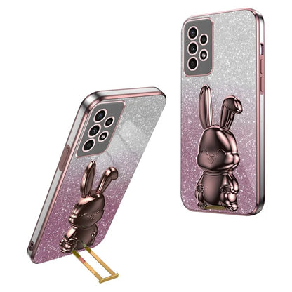 For Samsung Galaxy A13 4G / 5G Anti-Scratch Phone Cover Electroplating PC+TPU Phone Case with Kickstand