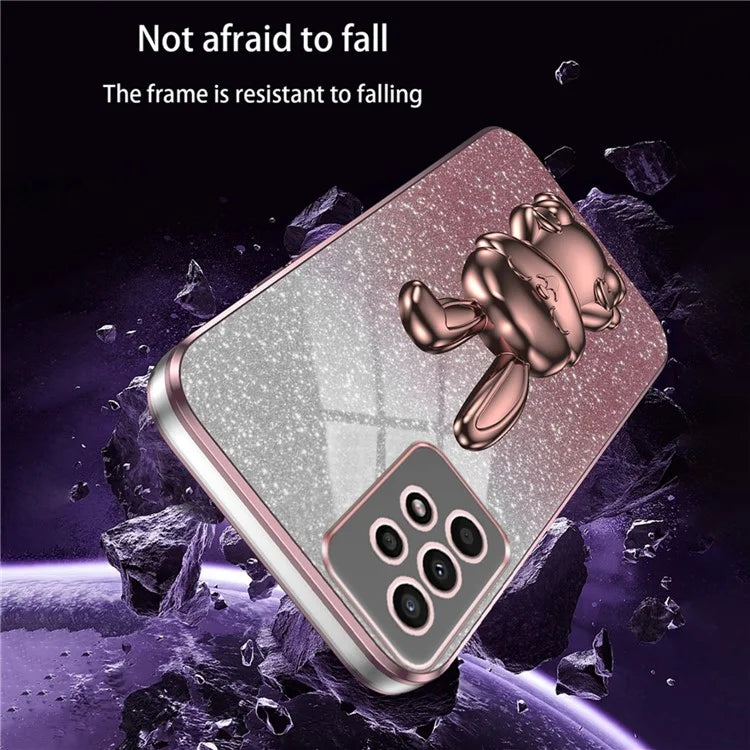 For Samsung Galaxy A13 4G / 5G Anti-Scratch Phone Cover Electroplating PC+TPU Phone Case with Kickstand
